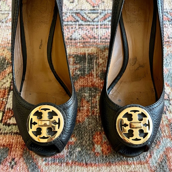 Tory Burch Selma Peep Toe Wedges - Picture 3 of 6